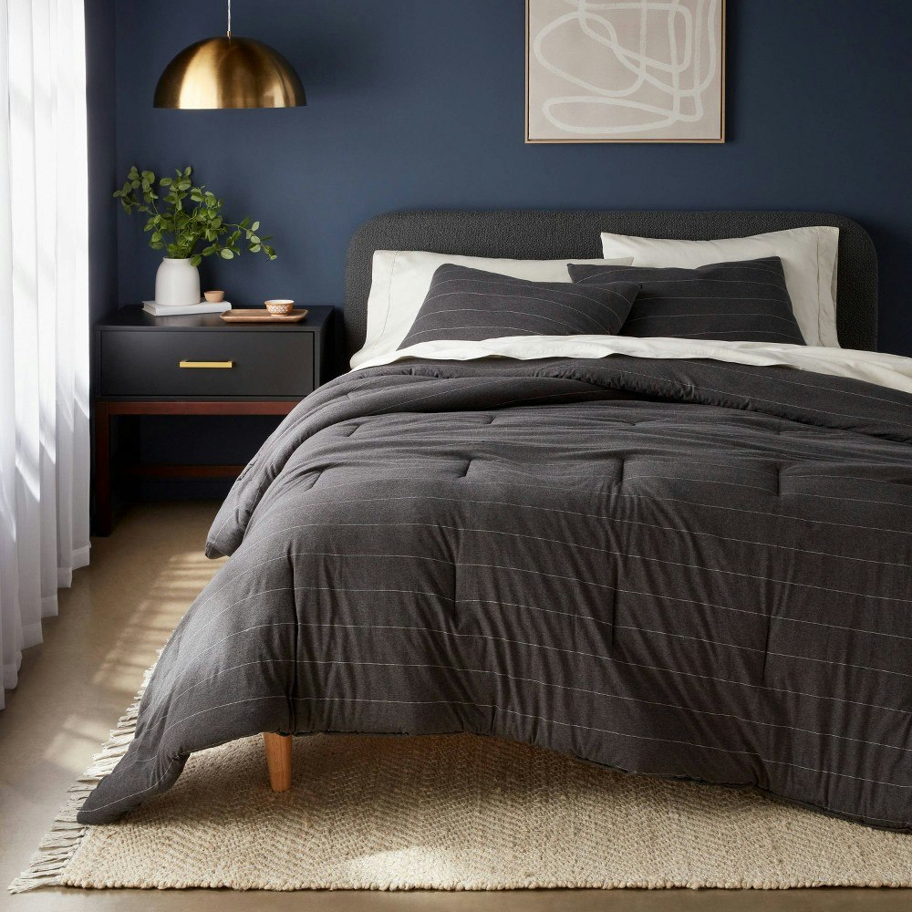 Threshold Full/Queen Striped Jersey Comforter and Sham 3-Piece Set: $62.30 Threshold Full/Queen Striped Jersey Comforter and Sham 3-Piece Set: $62.30