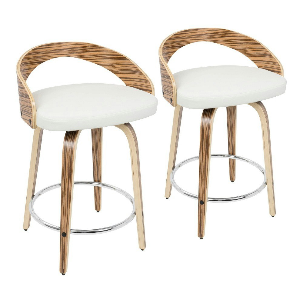 LumiSource Grotto Upholstered Counter Height Barstool 2-Pack: $223.99