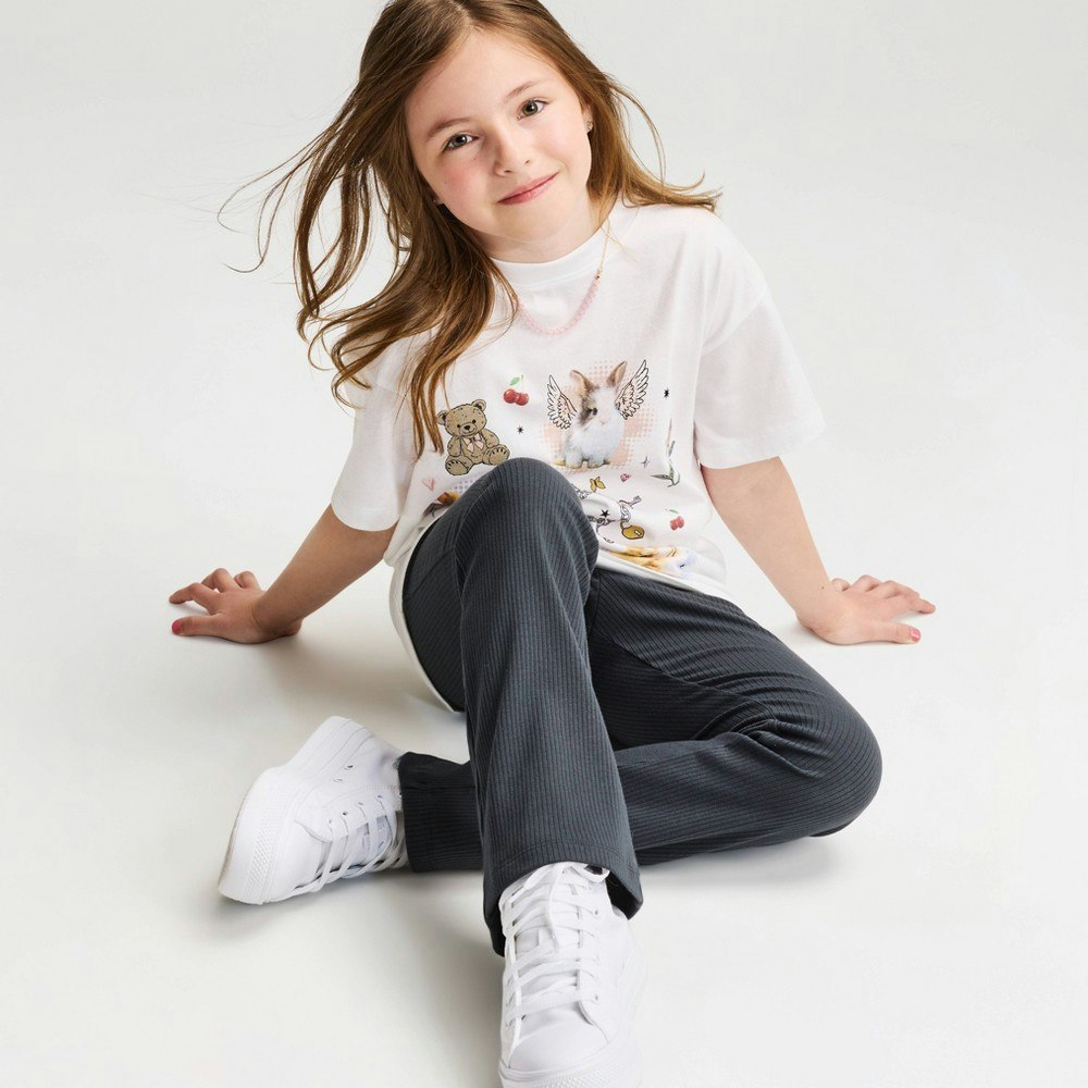 Cat & Jack Girls' Ribbed Flare Leggings: $6.40 Cat & Jack Girls' Ribbed Flare Leggings: $6.40