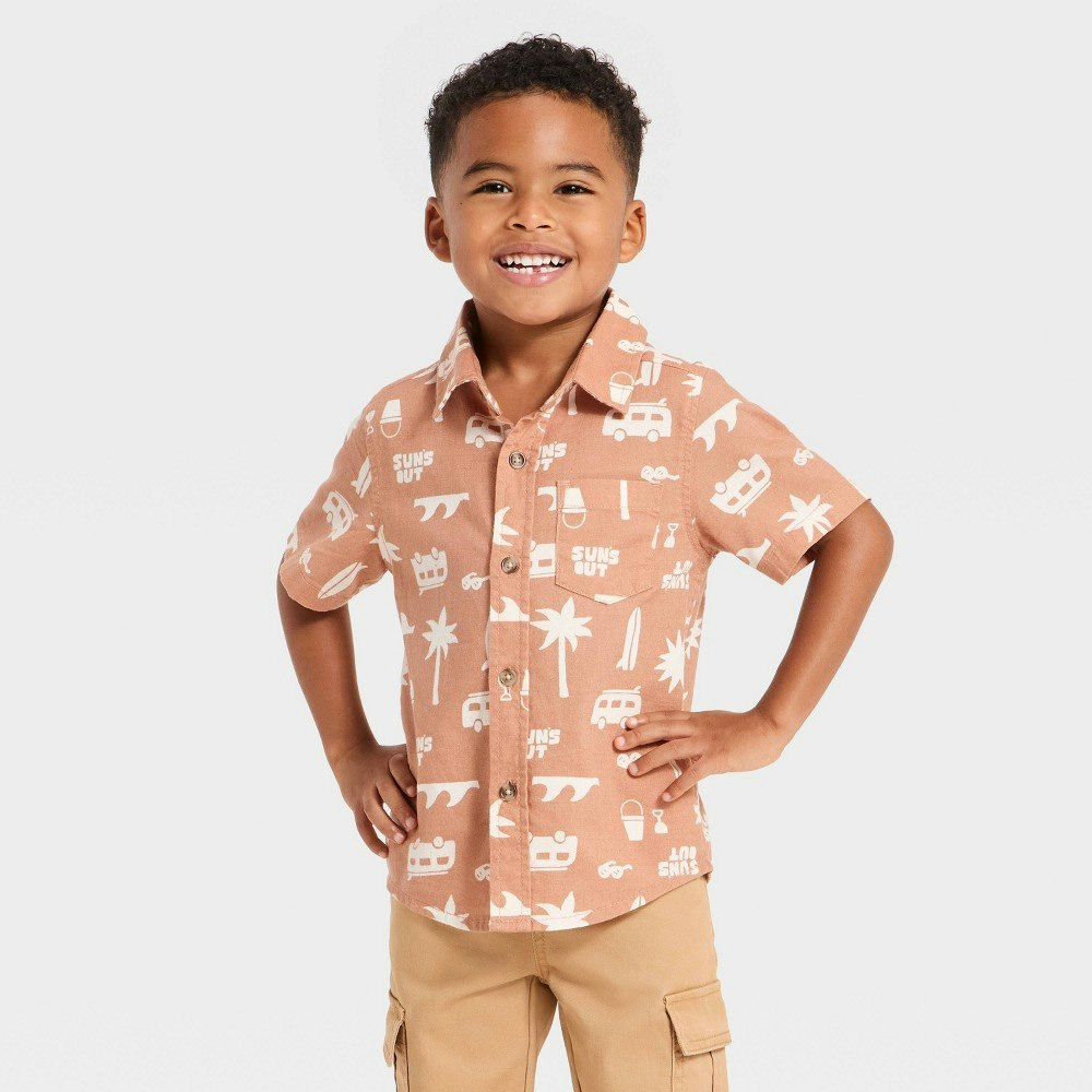 Cat & Jack Baby Boys' Button-Down Shirt 12M: $6.60