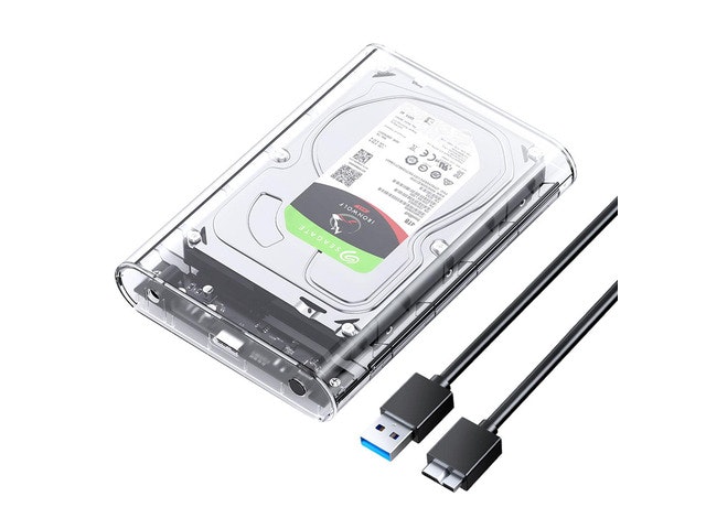 Orico 3.5-inch Tool-Free Transparent SATA HDD and SSD Enclosure: $24.99
