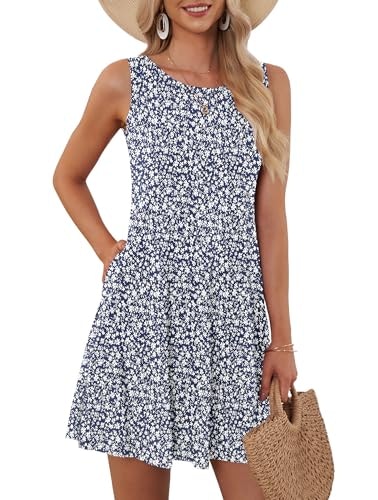 Auselily Women's Sleeveless Floral Dress with Pockets: $16.98 Auselily Women's Sleeveless Floral Dress with Pockets: $16.98