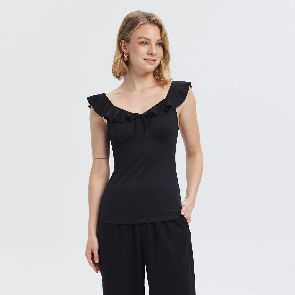 A New Day Women's Ruffle Mini Cap Sleeve Sweetheart Neck Top: $19.60 A New Day Women's Ruffle Mini Cap Sleeve Sweetheart Neck Top: $19.60