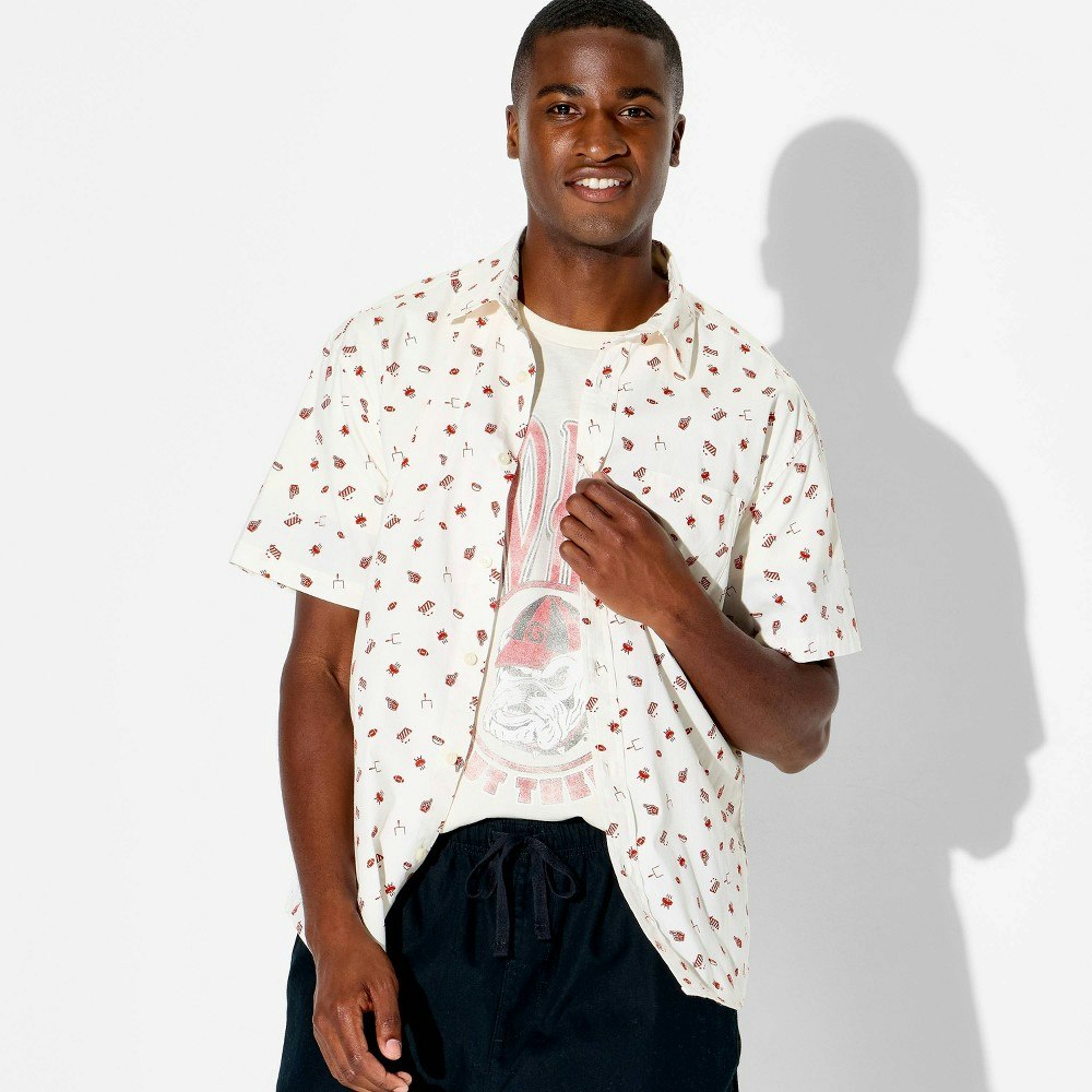 Goodfellow & Co Men's Tailgate Print Camp Shirt: $30 Goodfellow & Co Men's Tailgate Print Camp Shirt: $30
