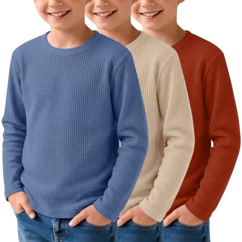LessonZoo Boys Waffle Long Sleeve Shirts 3-Pack: $28.04 LessonZoo Boys Waffle Long Sleeve Shirts 3-Pack: $28.04