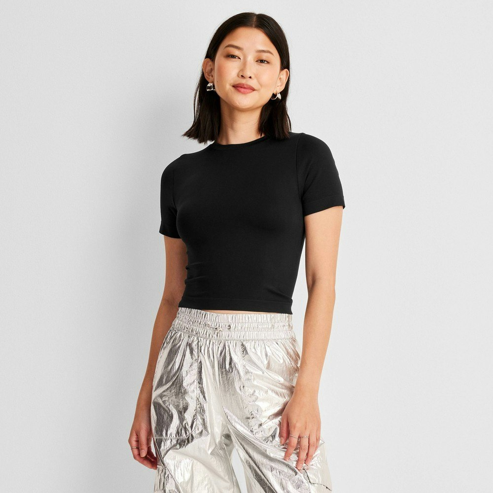 A New Day Women's Slim Fit Seamless Baby T-Shirt: $10.50 A New Day Women's Slim Fit Seamless Baby T-Shirt: $10.50