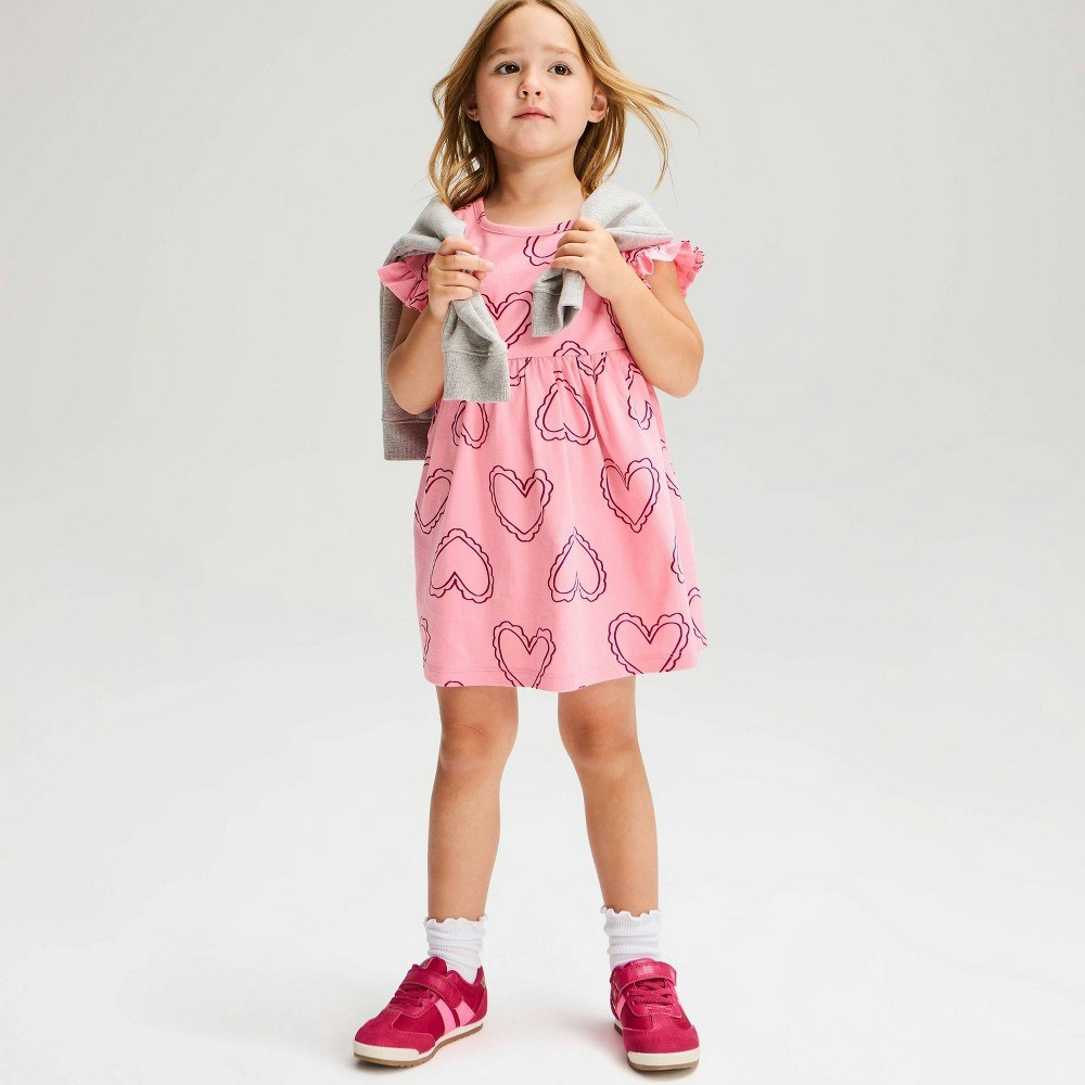 Cat & Jack Toddler Girls' Hearts Ruffle Short Sleeve Dress: $8 Cat & Jack Toddler Girls' Hearts Ruffle Short Sleeve Dress: $8