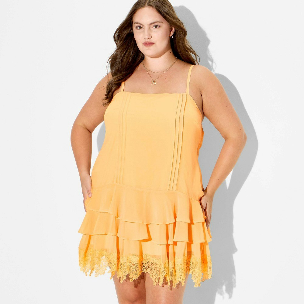 Women's Dropped-Waist Ruffle Mini Dress: $40 Women's Dropped-Waist Ruffle Mini Dress: $40