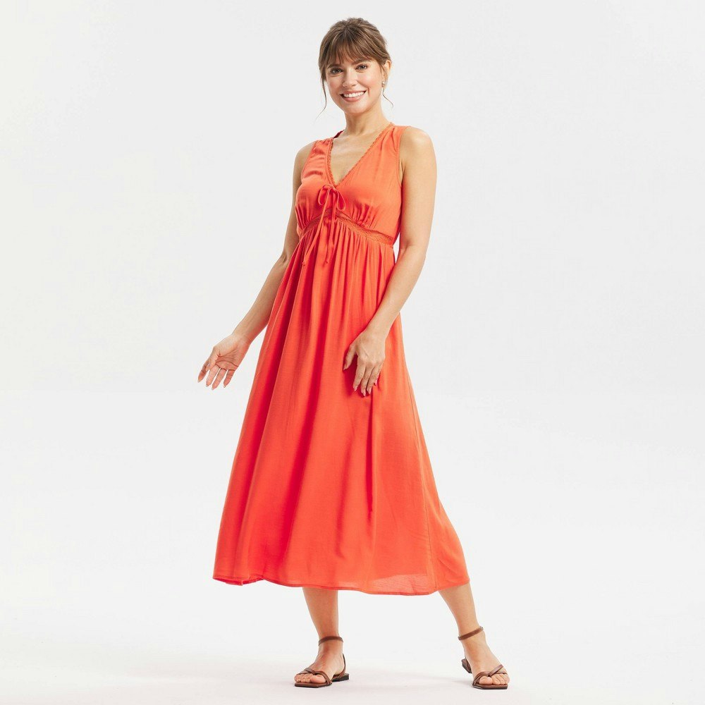 Universal Thread Women's Lace Trim Midi Dress: $29.40 Universal Thread Women's Lace Trim Midi Dress: $29.40