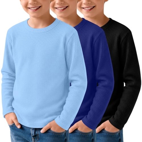 LessonZoo Boys Waffle Long Sleeve Shirt 3-Pack: $28.04 LessonZoo Boys Waffle Long Sleeve Shirt 3-Pack: $28.04