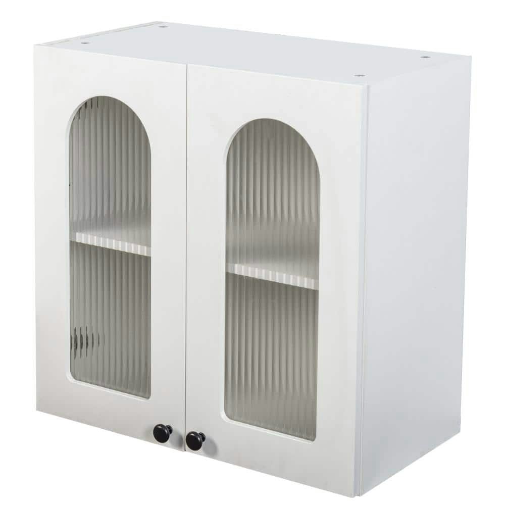 Arched Glass Door Wall Cabinet: $133.49 Arched Glass Door Wall Cabinet: $133.49