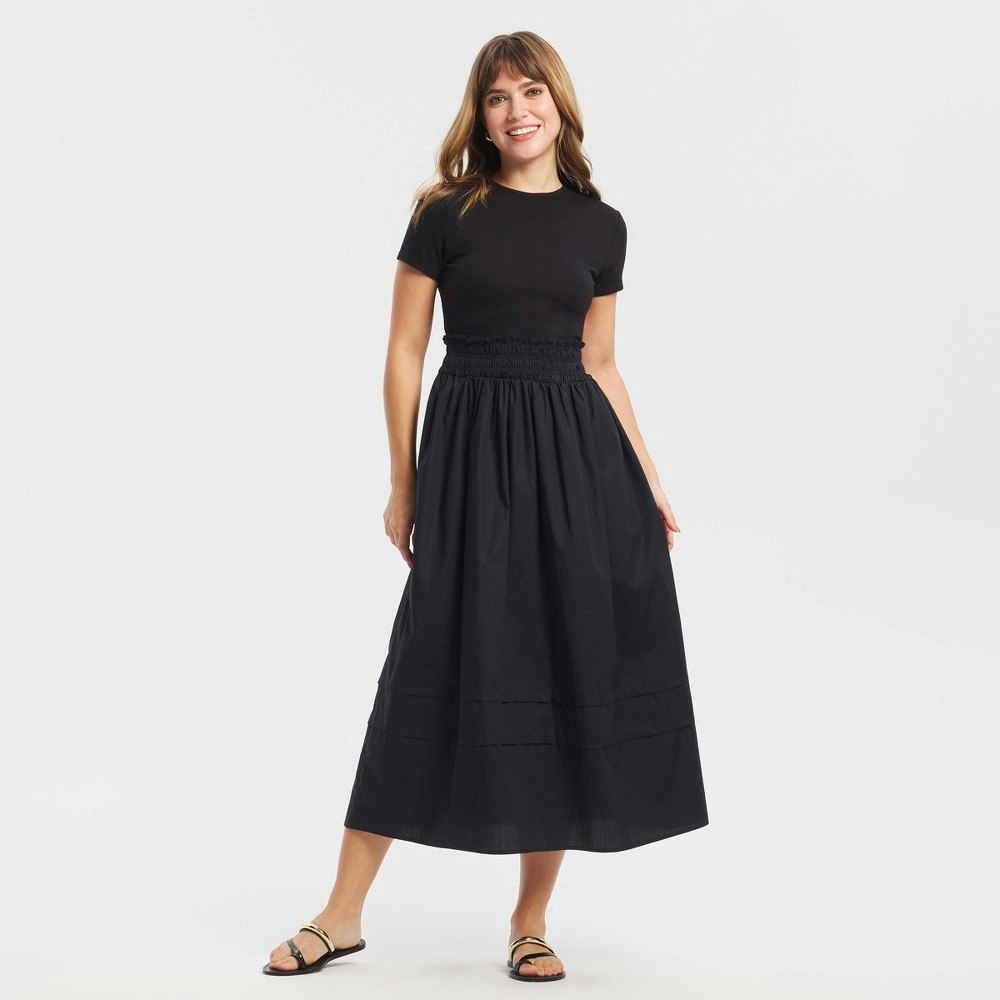 Women's Smocked Waist Short Sleeve Midi T-Shirt Dress: $32.20 Women's Smocked Waist Short Sleeve Midi T-Shirt Dress: $32.20