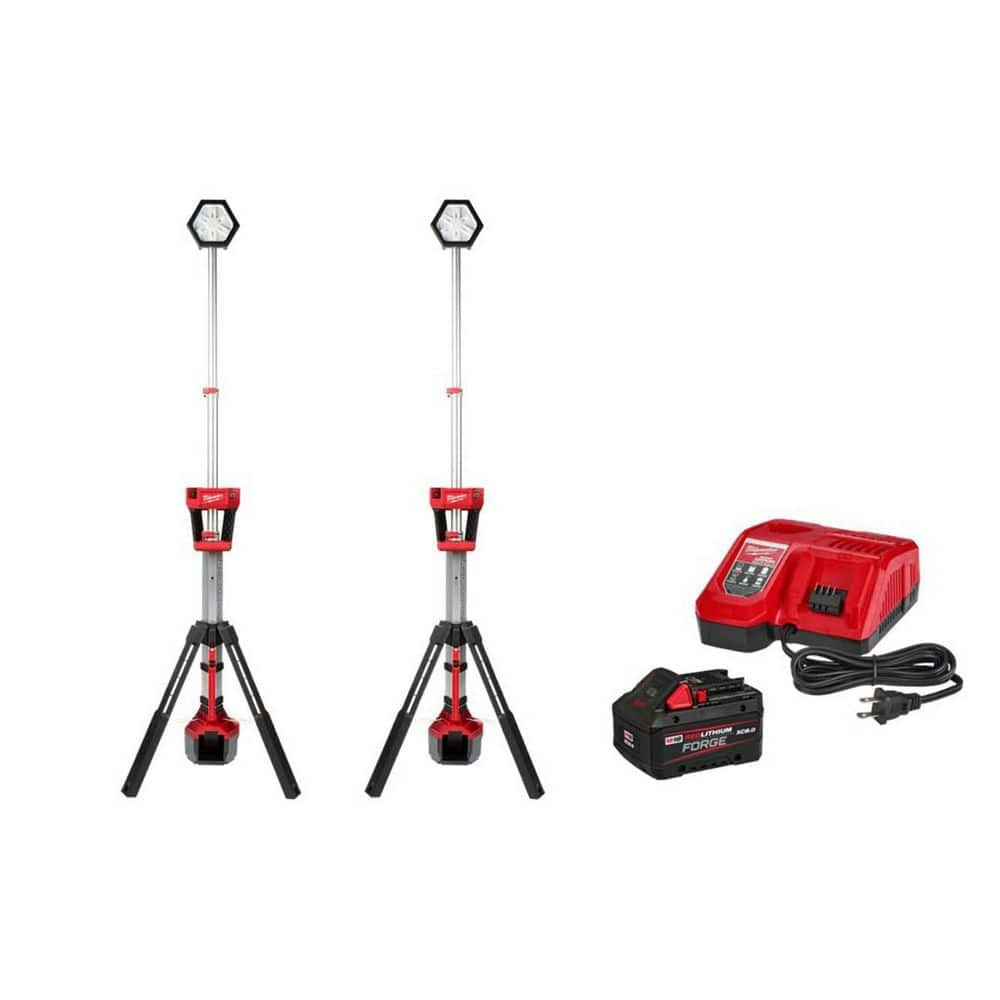 Milwaukee M18 Cordless Rocket Dual Power Tower Light 2-Pack with 8.0Ah Battery and Charger: $738 Milwaukee M18 Cordless Rocket Dual Power Tower Light 2-Pack with 8.0Ah Battery and Charger: $738