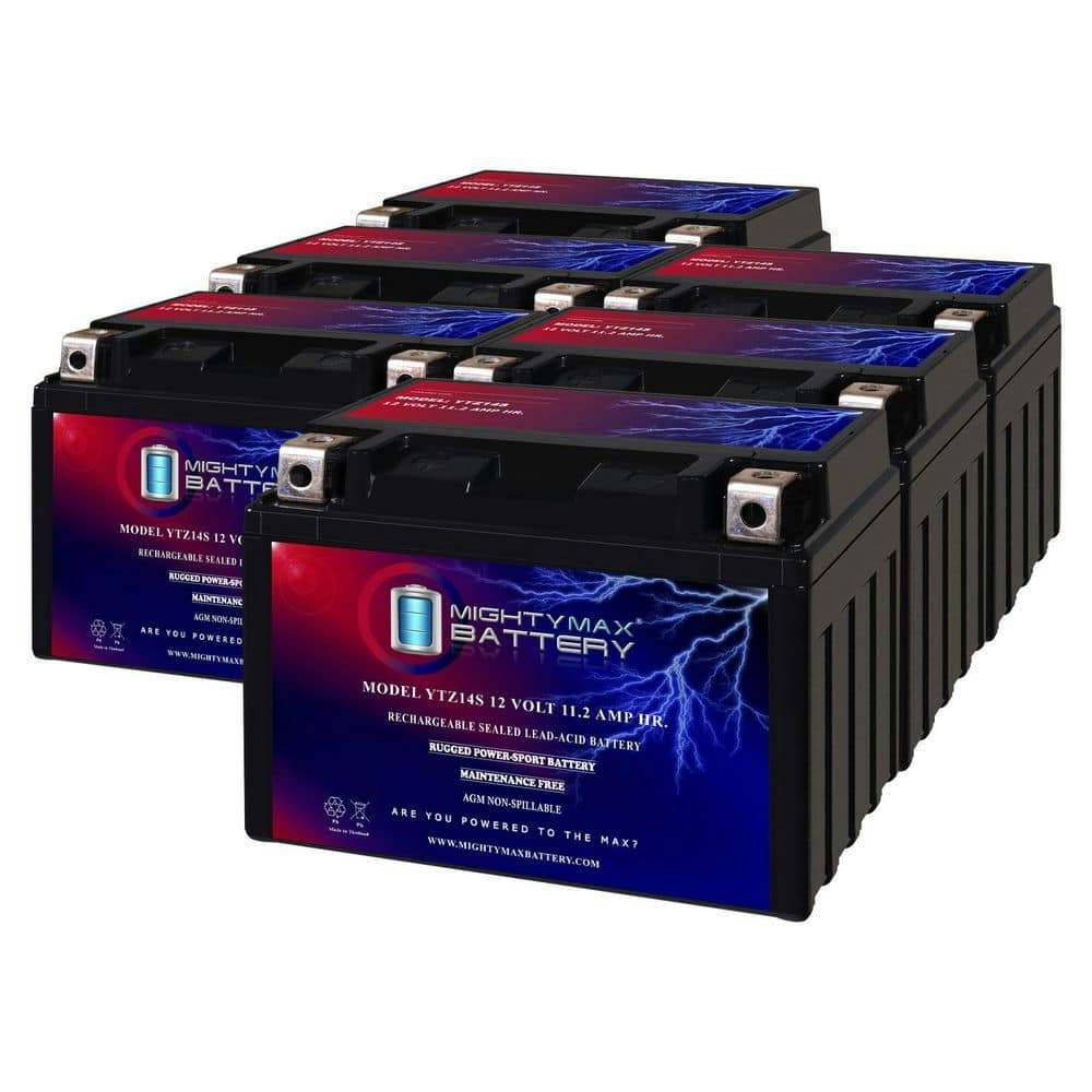 YTZ14S 12V 11.2AH 230CCA AGM Motorcycle Battery 6-Pack: $209.99 YTZ14S 12V 11.2AH 230CCA AGM Motorcycle Battery 6-Pack: $209.99