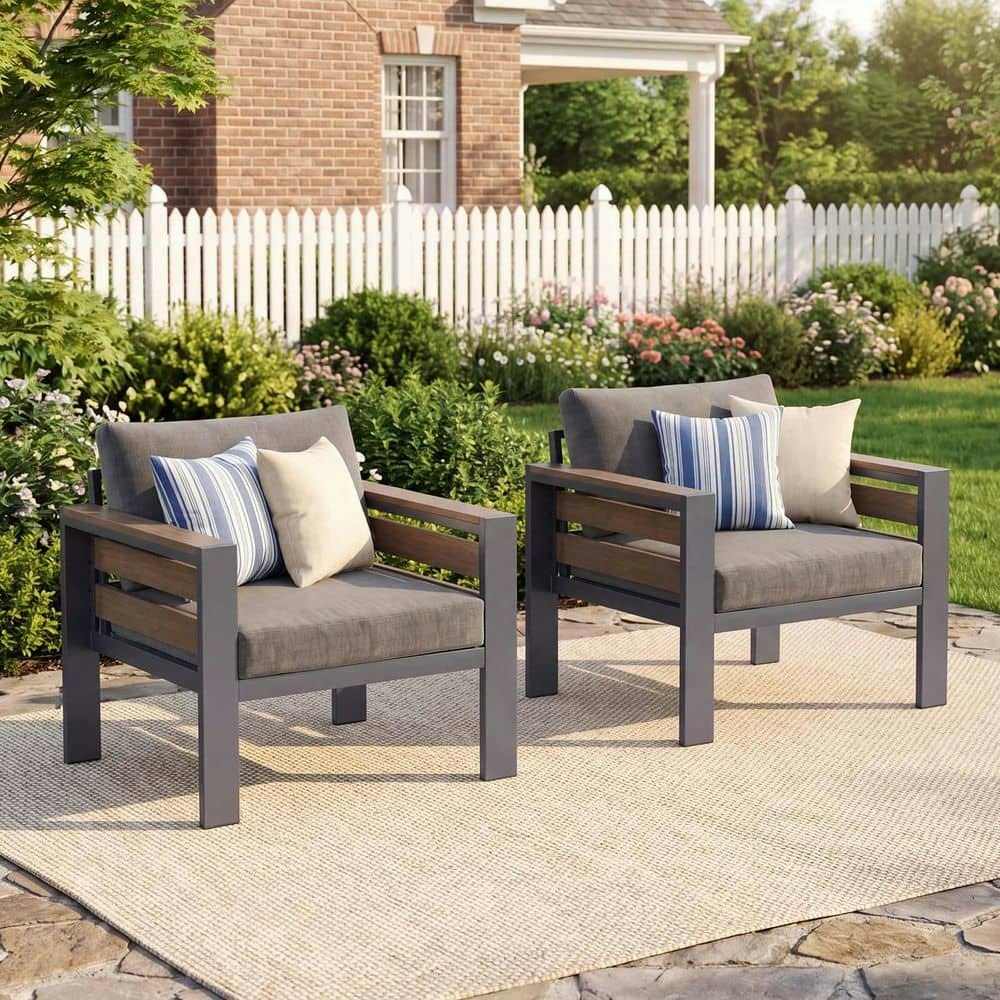 2-Piece Metal Patio Armchair Set: $374.99