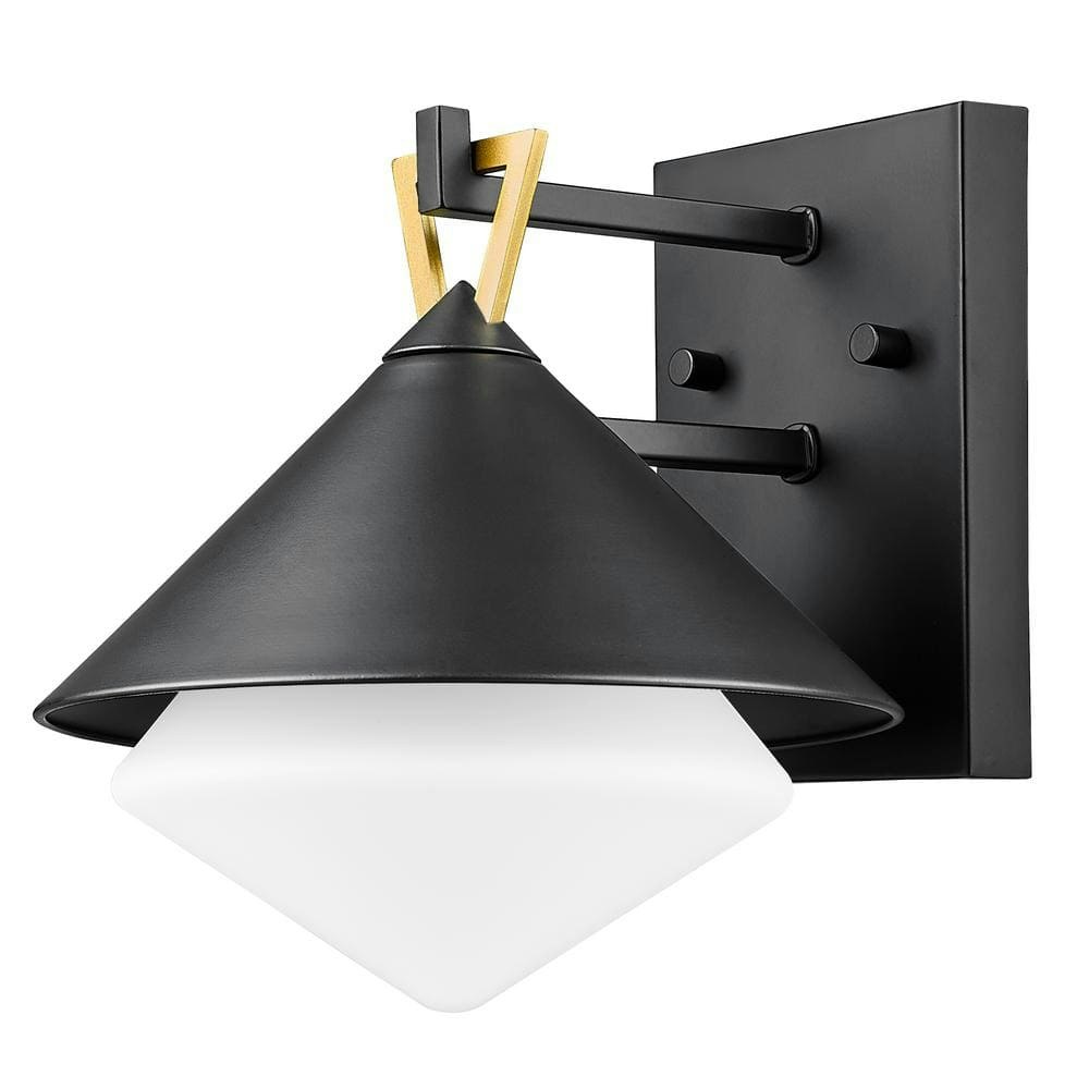 Edmore 8.75-inch 1-Light Matte Black and Gold Wall Lantern: $100