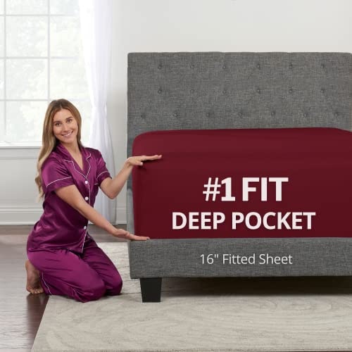 Kids Burgundy Twin Deep Pocket Fitted Sheet: $11.89 Kids Burgundy Twin Deep Pocket Fitted Sheet: $11.89