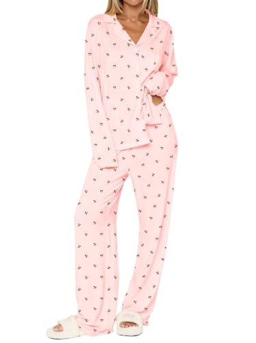 Dressmine Women's Cherry Print Long Sleeve Button-Up Pajama Set: $33.98 Dressmine Women's Cherry Print Long Sleeve Button-Up Pajama Set: $33.98