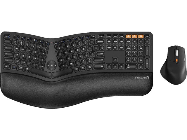 ProtoArc EKM01 Plus Full Size Ergonomic Wireless Keyboard and Mouse Combo: $155.98