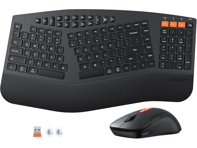 Meetion Ergonomic Wireless Split Keyboard and Mouse Combo: $94.23