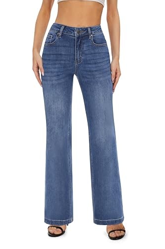 Flying Banana Women's High-Waisted Wide-Leg Stretch Denim Jeans: $37.39 Flying Banana Women's High-Waisted Wide-Leg Stretch Denim Jeans: $37.39