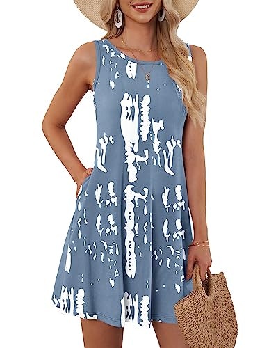 Auselily Sleeveless Floral Print A-Line Dress: $14.99