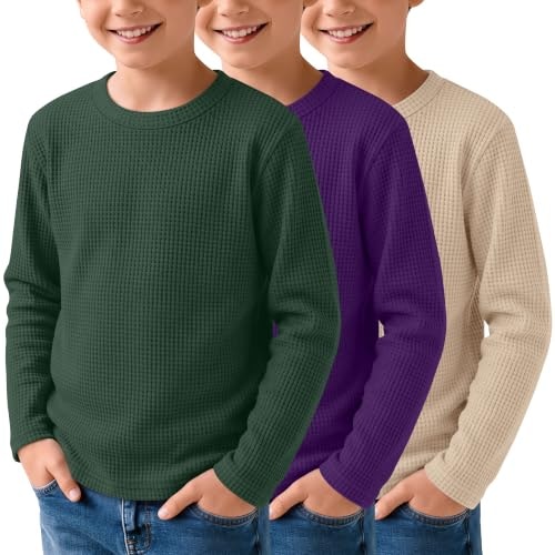 LessonZoo Boys Waffle Long Sleeve Shirts 3-Pack: $28.04 LessonZoo Boys Waffle Long Sleeve Shirts 3-Pack: $28.04