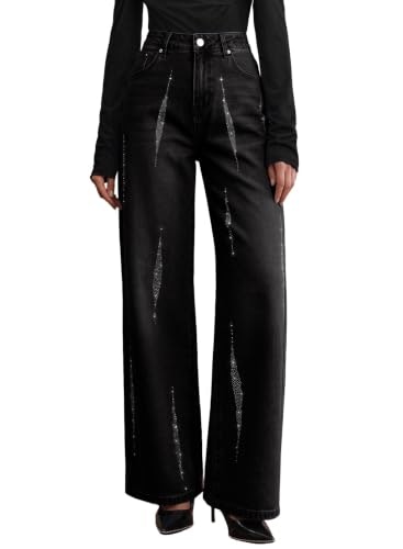 Evaless Women's Rhinestone Wide Leg Jeans: $34.99 Evaless Women's Rhinestone Wide Leg Jeans: $34.99