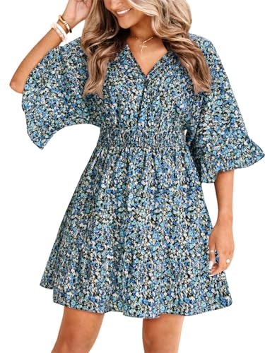 Aoysky Women's V-Neck Floral Mini Dress: $22.70 Aoysky Women's V-Neck Floral Mini Dress: $22.70