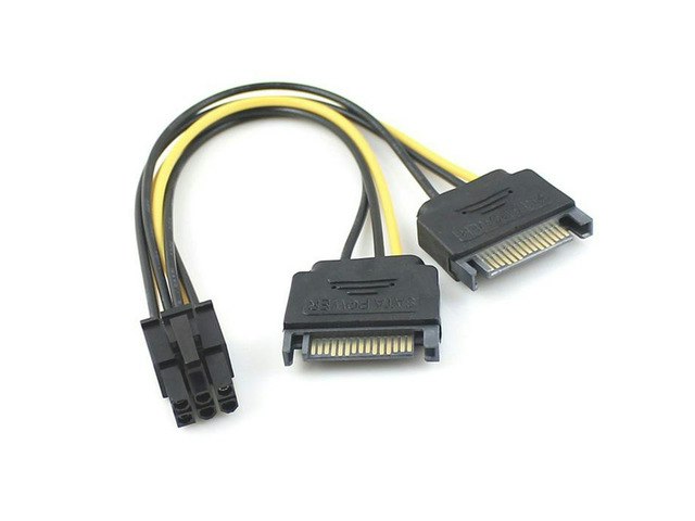 CYDZ Dual 15-Pin SATA to 6-Pin PCI-e Power Cable: $14.99 CYDZ Dual 15-Pin SATA to 6-Pin PCI-e Power Cable: $14.99