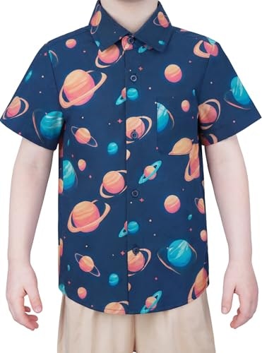 Boys' Short Sleeve Button Down Hawaiian Planet Shirt: $8.49 Boys' Short Sleeve Button Down Hawaiian Planet Shirt: $8.49