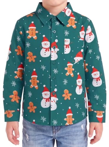 Boys' Snowman Print Long Sleeve Button-Down Shirt: $14.99 Boys' Snowman Print Long Sleeve Button-Down Shirt: $14.99