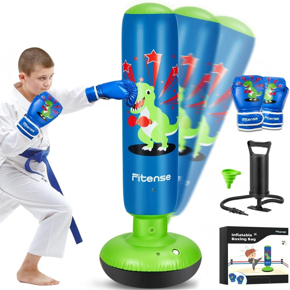 63-inch Inflatable Kids Punching Bag and Boxing Set: $34.99 63-inch Inflatable Kids Punching Bag and Boxing Set: $34.99