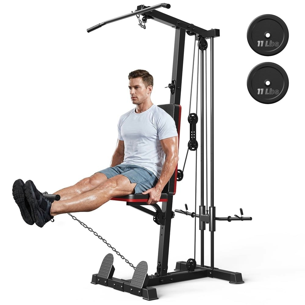 Home Gym Cable Station with Lat Pulldown and Seated Row: $169.98 Home Gym Cable Station with Lat Pulldown and Seated Row: $169.98