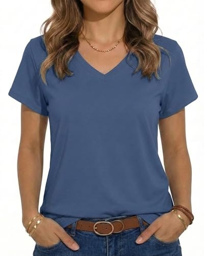 Jiluvin Women's V-Neck Graphic T-Shirt: $8.49 Jiluvin Women's V-Neck Graphic T-Shirt: $8.49