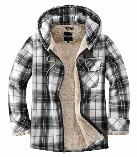 Elesuit Men's Full Zip Fleece Flannel Hooded Jacket: $31.44