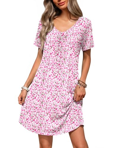 Ekouaer Bamboo Viscose V-Neck Nightgown: $9.99 Ekouaer Bamboo Viscose V-Neck Nightgown: $9.99