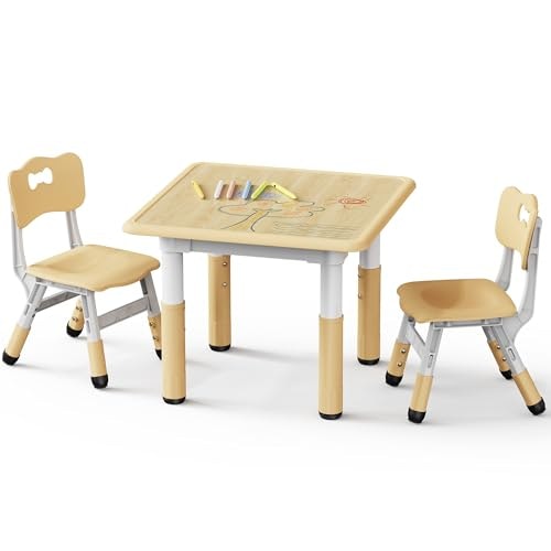 Brelley Height Adjustable Toddler Table and 2 Chairs Set: $59.97