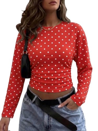 Women's Cinched Waist Long Sleeve Cropped Top: $14.98 Women's Cinched Waist Long Sleeve Cropped Top: $14.98