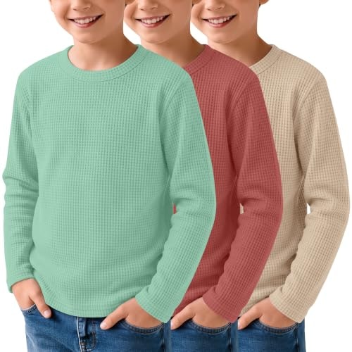 LessonZoo Boys Waffle Long Sleeve Shirts 3-Pack: $28.04 LessonZoo Boys Waffle Long Sleeve Shirts 3-Pack: $28.04