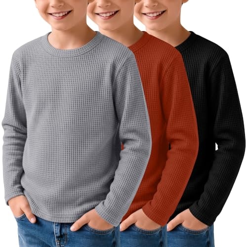 LessonZoo Boys Waffle Long Sleeve Shirts 3-Pack: $28.04 LessonZoo Boys Waffle Long Sleeve Shirts 3-Pack: $28.04