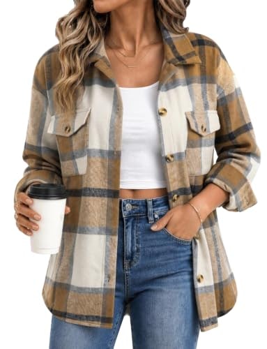 Zeagoo Women's Flannel Plaid Shacket: $18.99 Zeagoo Women's Flannel Plaid Shacket: $18.99
