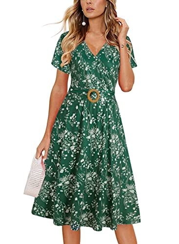 Women's V-Neck Vintage Fit and Flare Tea Dress: $31.43 Women's V-Neck Vintage Fit and Flare Tea Dress: $31.43