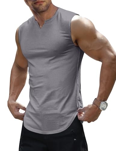 JMIERR Men's Ribbed Sleeveless Workout Tank Top: $10.99 JMIERR Men's Ribbed Sleeveless Workout Tank Top: $10.99
