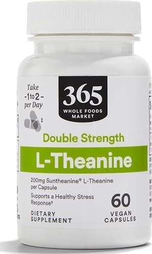 365 by Whole Foods Market L-Theanine 200mg 60-Count: $16.35 365 by Whole Foods Market L-Theanine 200mg 60-Count: $16.35