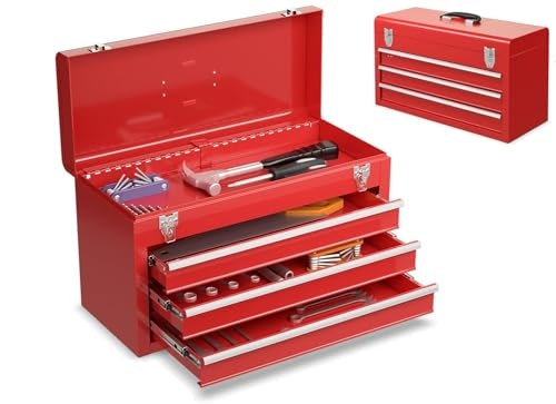 Goplus 20-inch 3-Drawer Steel Tool Box: $45.89 Goplus 20-inch 3-Drawer Steel Tool Box: $45.89