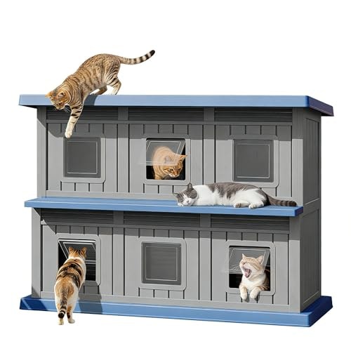 Gulaimoao Weatherproof 2-Story Outdoor Cat House: $159.29 Gulaimoao Weatherproof 2-Story Outdoor Cat House: $159.29