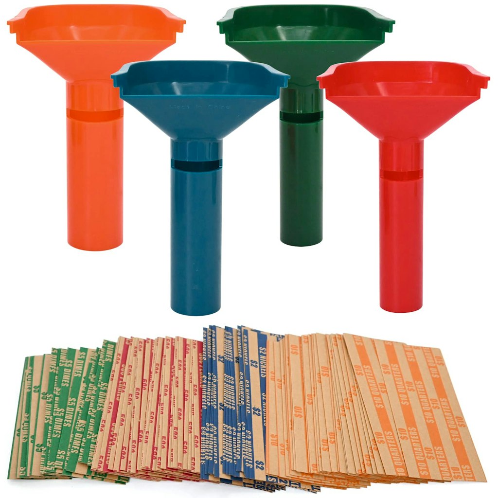 150 Coin Wrappers & 4 Sorter Tubes: $8.99