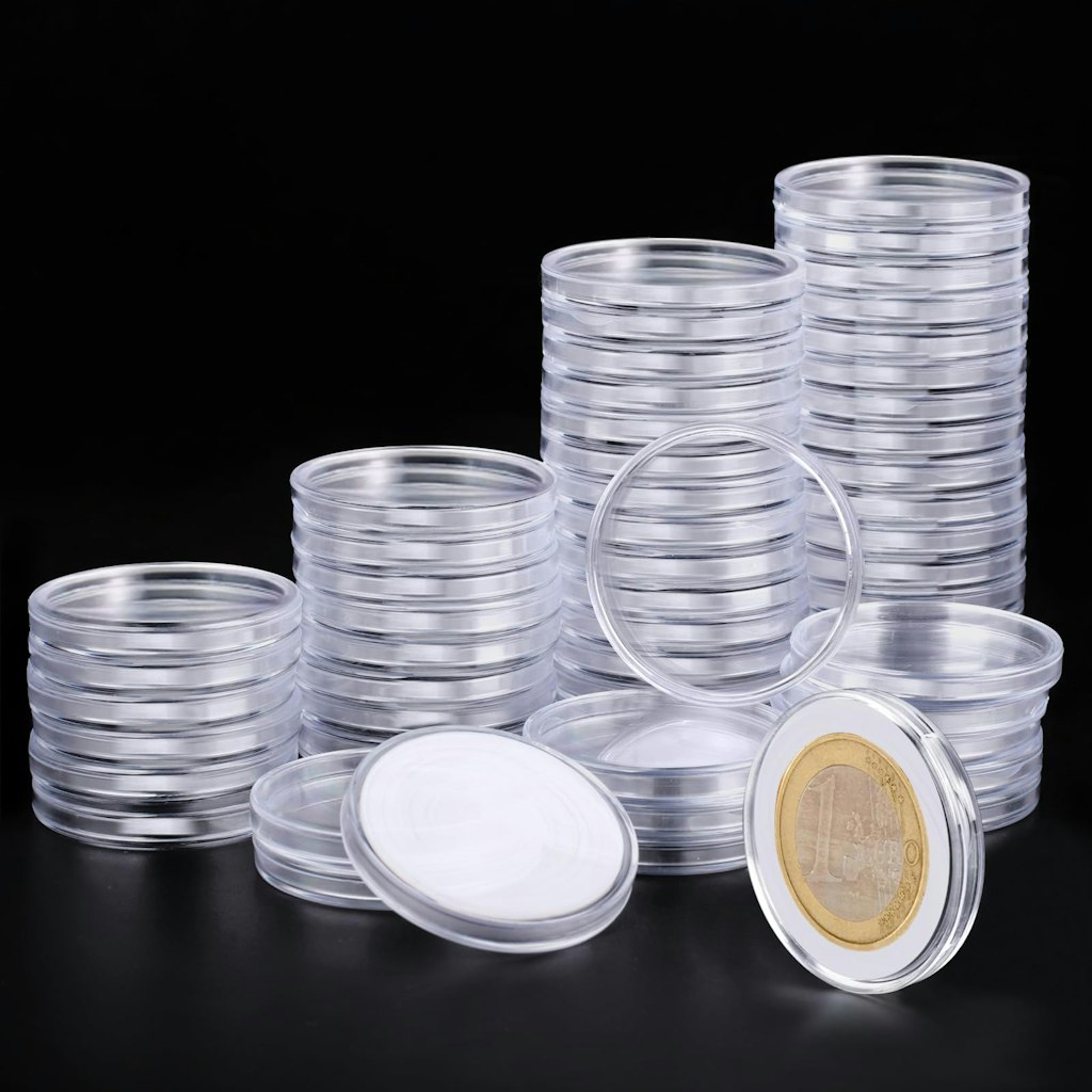 Utron 60pc Clear Plastic Coin Capsules w/ Adjustable Gasket: $7.19