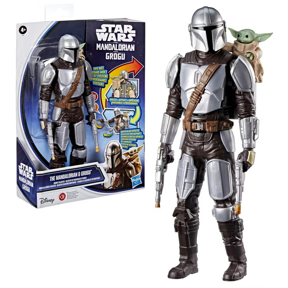 Star Wars The Mandalorian & Grogu 11" Bounty Blaster Figure w/ Sound Effects: $15